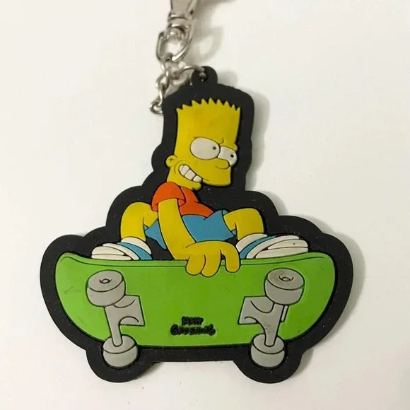 Lot of 6 The Simpsons Toys Keychains Bart Krusty the Clown Maggie Groundskeeper - Picture 5 of 16